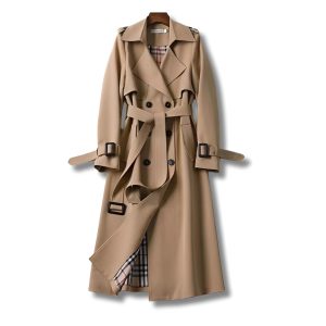 Manteau Mi-Long Femme – Coupe-Vent Style Britannique, Décontracté et Moderne
