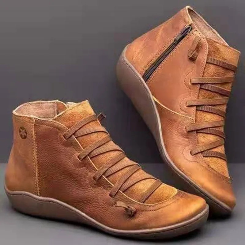 Bottes de Neige Femme en Cuir Véritable – Vintage et Chaudes – Image 3
