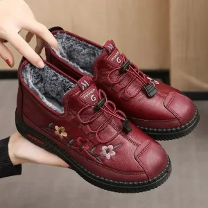 Mocassins Femme Chauds en Cuir et Fourrure – Confort Hiver