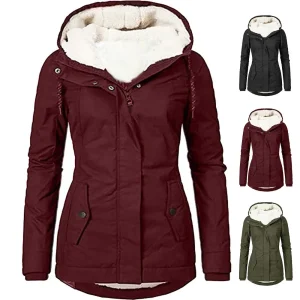 Veste Femme en Coton Doublé Polaire – Chaude et Confortable